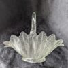 L.E. Smith Glass Basket | Vintage Clear Pressed Glass | Decorative Centerpiece | 15" wide Collectible Pressed Glass Basket - Image 7