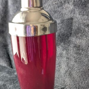 Two's Company Ruby Martini Shaker | Hand-Blown Glass with Stainless Steel | Vintage Barware | Stunning Collectible Barware