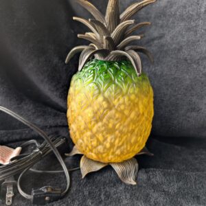 Vintage Andrea by Sadek Pineapple Lamp | Glass & Metal Table Lamp | New in Box | Retro Pineapple Lamp | Tropical or Coastal Decor Theme Lamp
