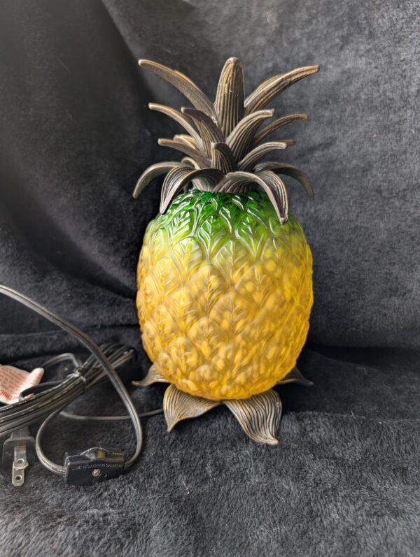 Vintage Andrea by Sadek Pineapple Lamp | Glass & Metal Table Lamp | New in Box | Retro Pineapple Lamp | Tropical or Coastal Decor Theme Lamp
