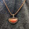 Handmade Vintage Red Rhodochrosite Pendant, Cord-wrapped Gemstone Jewelry, Unique Rustic Stone Necklace - Image 4