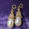 Pair: Vintage Sarah Coventry Golden Mushroom Faux Pearl Pendants | Gold-Tone Mushroom  & Faux Pearl | Versatile as Pendants or Zipper Pulls - Image 3