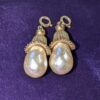 Pair: Vintage Sarah Coventry Golden Mushroom Faux Pearl Pendants | Gold-Tone Mushroom  & Faux Pearl | Versatile as Pendants or Zipper Pulls - Image 4