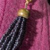 Vintage 16-Inch Multistrand Black Beaded Necklace with Brass End Caps | Elegant Layered Statement Jewelry - Image 4