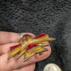 Vintage 1960s Gold-Tone Maltese Cross Brooch | Red Enamel & Ruby Glass Cabochon | Rhinestone Accent Pin | Regal Statement Jewelry - Image 7