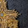 Vintage Sarah Coventry Gold-Tone Cross Necklace | Textured 1970s Cross Pendant with Amber Glass Stone | 24” Chain - Image 10