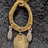 Vintage 30” Gold-Tone Hammered Oval Pendant Necklace | Warrior Medallion & Ornate Charms | Boho Statement Chain with Mixed Metals - Image 8