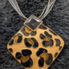 Vintage Leopard Print Pendant Necklace | Multi-Strand Cord | Adjustable 16"-19" | Wild & Fierce Retro Glam! - Image 7