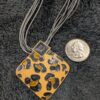 Vintage Leopard Print Pendant Necklace | Multi-Strand Cord | Adjustable 16"-19" | Wild & Fierce Retro Glam! - Image 2