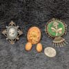 Vintage Brooch & Pendant Collection | Choice of Cameo, Floral set, or Sterling Silver and Jade Green Pin | Elegant and Timeless! - Image 7
