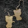 K for S-----Vintage Enamel Cat Earrings | Black & White Moon Kitty Charms | Whimsical Mismatched Pair | Playful Retro Cat Lover Jewelry - Image 4
