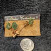 Vintage Green and Gold Pegasus Crest Jewelry Set | Lapel Pin & Matching Earrings | Status Collection on Card | Heraldic Mythical Style - Image 7