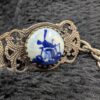 Vintage Holland Souvenir Bracelet | Delft Blue Porcelain & Filigree Metalwork | Dutch Charm Jewelry - Image 4