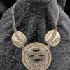 Vintage Tribal-Inspired Statement Necklace | Adjustable 22” Silver-Tone Multi-Disc Design | Boho & Bold - Image 2