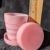 Vintage Collapsible Cups Silver, Pink, White/ Metal and Plastic / Travel Cup Collectibles / Fleur-de-Lis Embossed Lid / Maine Lobster Lid / - Image 6