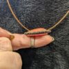 Handmade Vintage Red Rhodochrosite Pendant, Cord-wrapped Gemstone Jewelry, Unique Rustic Stone Necklace - Image 5