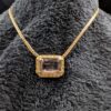 Vintage Gold-Tone Necklace | 16" Chain with Faceted Pale Purple Glass Cabochon and Rhinestone Halo | Retro Statement Jewelry - Image 9