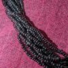 Vintage 16-Inch Multistrand Black Beaded Necklace with Brass End Caps | Elegant Layered Statement Jewelry - Image 2
