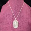 Vintage Handmade Resin Pendant | Embedded Shell Pieces & Glitter Background | Beaded Hook and Adjustable Cord Necklace (18-20") - Image 2