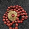 Vintage Sarah Coventry 36" Mahogany Beaded Necklace with Medallion | 1978 "Safari" Collection | Boho Chic Statement Jewelry - Image 9