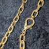 Vintage Chunky Gold-Tone Necklace | 40" Chain with Dark Purple-Brown Glass Stone Pendant | Bold Retro Statement Jewelry - Image 6