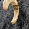 Vintage Bone-Style Horn Crescent Pendant Necklace | 36” Brass Chain | Boho Statement Jewelry with Ornate Brass Accents - Image 5