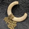 Vintage Bone-Style Horn Crescent Pendant Necklace | 36” Brass Chain | Boho Statement Jewelry with Ornate Brass Accents - Image 10