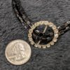 Vintage Black Square Bead Necklace | 24” Beaded Strand with Rhinestone Accent Pendant | Elegant Retro Jewelry - Image 7