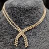 Choice of Vintage Rhinestone Necklaces | Double-Row Choker (11.5-15.5”) or Classic V-Shape (18”) | Elegant Sparkling Jewelry - Image 2