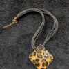 Vintage Leopard Print Pendant Necklace | Multi-Strand Cord | Adjustable 16"-19" | Wild & Fierce Retro Glam! - Image 6