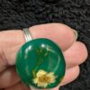 Vintage Lucite Floral Brooch | Retro Green Oval Pin with Encased Dried Flowers – Nature’s Beauty Preserved! - Image 2