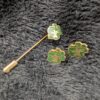 Vintage Green and Gold Pegasus Crest Jewelry Set | Lapel Pin & Matching Earrings | Status Collection on Card | Heraldic Mythical Style - Image 3