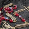 Vintage Italian Red Aurora Borealis Rosary & McVan Sterling Medal | Rare Catholic Prayer Beads | Spiritual Collectible - Image 5
