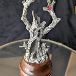 RARE "The Secret of the Haunted Tree" by John Dennett 1992 | Perth Pewter Limited Edition | Spooky Fantasy Sculpture with Crystals