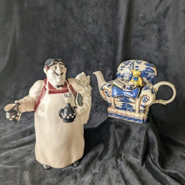 Royal Doulton 'Real Old Willow' Teapot & Department 56 'Coffee Break' Italian Maitre D’ Teapot – Choice of  Collectibles!