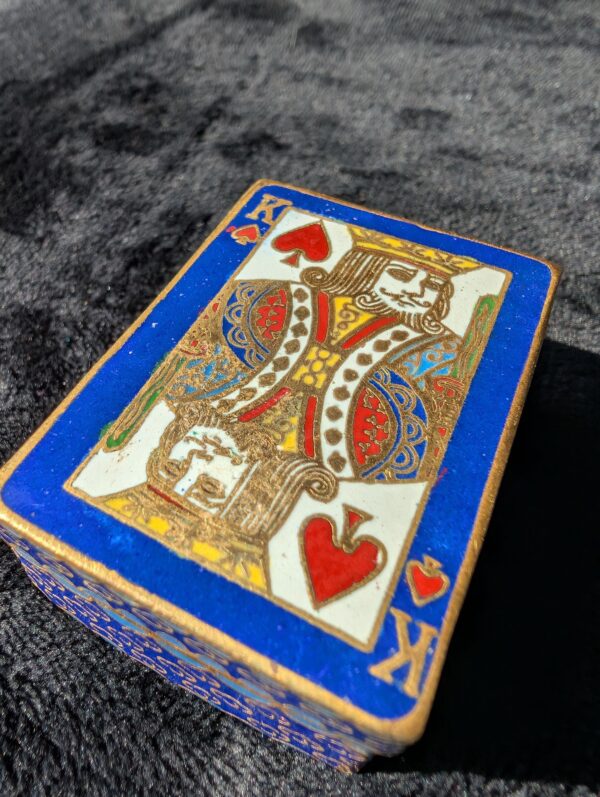 Rare Enamel RED King of Spades Trinket Box | Playing Card Theme | Hard-to-Find Collectible | Poker Themed Trinket Box