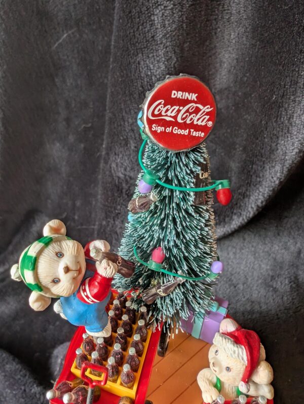 Vintage Coca-Cola Christmas Musical | Tastefully Trimmed Mini Action Music Box | Deck the Halls | Holiday Collectible with Box