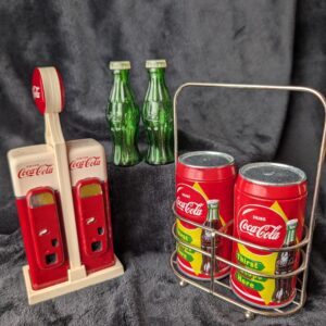 Vintage Coca-Cola Salt & Pepper Shakers | Pick Your Style | Glass Coke Bottles | Plastic Vending Machine | Metal Canister Set with Caddy