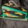 Vintage Noritake Covered Cheese Butter Dish | Hand-Painted Japanese Scene | Iridescent Base | Rare Porcelain Collectible | Art Deco Japan - Image 5
