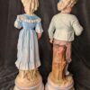 Antique French Bisque Porcelain Boy and Girl Statues | 19th-Century Pair - Image 2