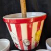 Vintage Ceramic Popcorn Bowl Set | Large Serving Bowl & 4 Individual Bowls | Retro Movie Night Decor - Image 4