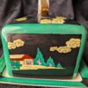 Vintage Noritake Covered Cheese Butter Dish | Hand-Painted Japanese Scene | Iridescent Base | Rare Porcelain Collectible | Art Deco Japan - Image 6