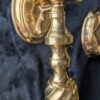 Vintage Brass Pair Wall Sconces | Elegant Pair of Large Candle Holders | Ornate Antique Lighting | Indian Brass and Glass Decorative Sconces - Image 3