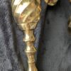 Vintage Brass Pair Wall Sconces | Elegant Pair of Large Candle Holders | Ornate Antique Lighting | Indian Brass and Glass Decorative Sconces - Image 5