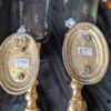 Vintage Brass Pair Wall Sconces | Elegant Pair of Large Candle Holders | Ornate Antique Lighting | Indian Brass and Glass Decorative Sconces - Image 8