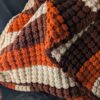Vintage Crochet Afghan | 70s Handmade Blanket in Brown & Orange | Cozy Retro Popcorn Stitch Throw - Image 6