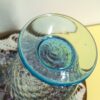 Vintage Blue Hobnail Vase | Ruffled Edge Art Glass | Mid-Century Hand Blown Style | Light Catching Beauty | Elegant Curvy Statement Piece - Image 3