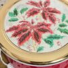 Christmas Chokin Trinket Box | Jamestown China Made in Japan | Red Holiday Porcelain with 24K Gold Trim | Poinsettia Lid | Elegant Gift Idea - Image 3