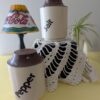 Vintage Brown & Cream Plastic Salt and Pepper Shakers | Bold Font Retro Kitchen Decor | Mid-Century Modern Style | 5.5" Tall Shaker Set - Image 3
