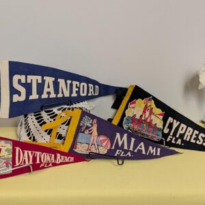 Vintage Felt Pennants | Stanford, Cypress Gardens, Miami, Daytona Beach | Mid-Century Travel Decor with Classic Americana Vibes